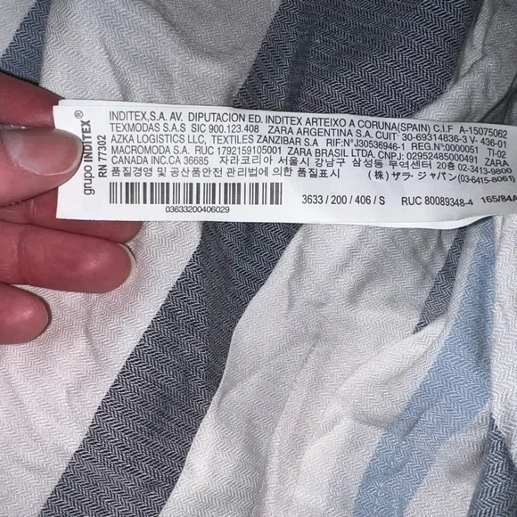 Zara trf White Blue Stripped Crop Blouse - Picture 13 of 15